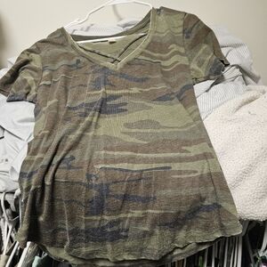Camo over cross shirt